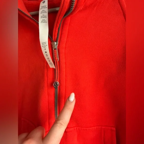 Lululemon Scuba Oversized 1/2 Zip Hoodie Autumn Red - Picture 5 of 8